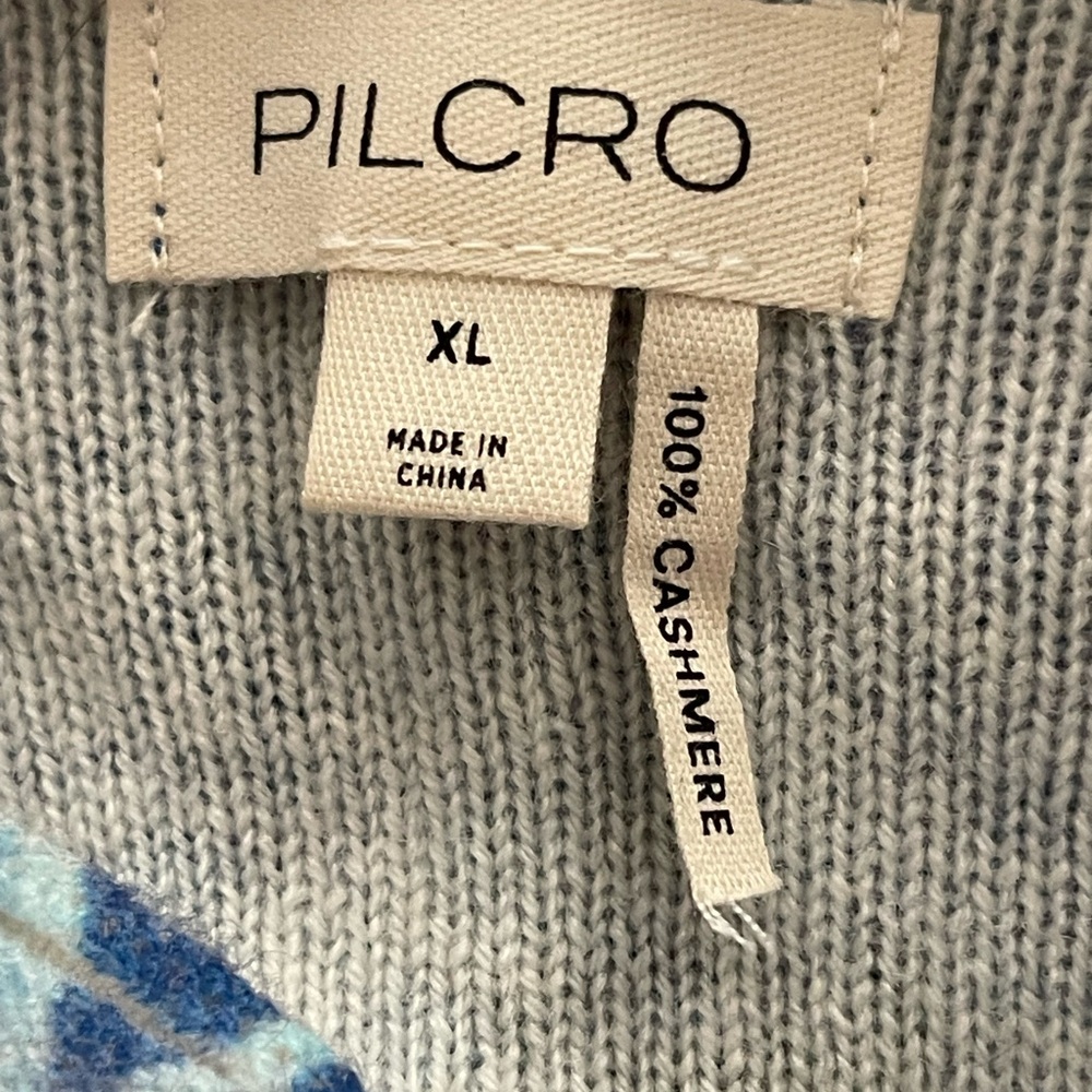 Anthropologie Cashmere Blue Floral-Pattern Women’s Sweater - Picture 4 of 4